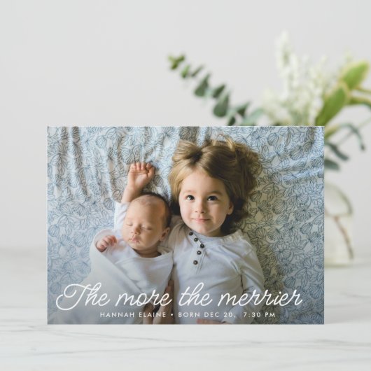 plus la carte de faire-part de naissance merrier e (Debout devant)