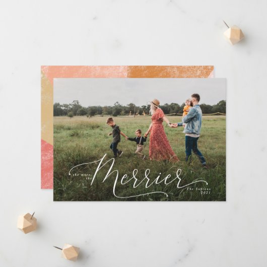 Plus la carte de Noël Merrier est grande (Devant/Arrière en situation)