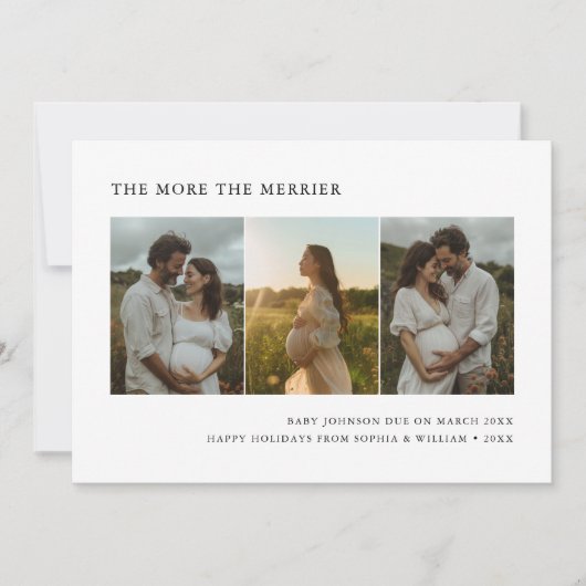 Plus la Faire-part de bébé de Noël est joyeuse (Devant)