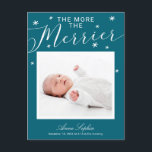 Plus la Faire-part de naissance de Noël est joyeus<br><div class="desc">Jolie flocon de neige calligraphie photo carte de Noël faire-part de naissance. Facile à personnaliser avec vos détails. Contactez-moi par conversation si vous avez des questions sur l'oeuvre ou avez besoin d'une personnalisation. VEUILLEZ NOTER : Pour obtenir de l'aide sur les commandes, l'expédition, l'information sur les produits, etc., contactez le...</div>