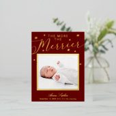 Plus la Faire-part de naissance de Noël est joyeus (Debout devant)