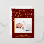 Plus la Faire-part de naissance de Noël est joyeus (Recto/Verso)