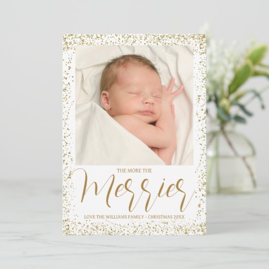 Plus la Faire-part de naissance de Noël est joyeus (Debout devant)