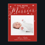 Plus la Faire-part de naissance de Noël est joyeus<br><div class="desc">Jolie flocon de neige calligraphie photo carte de Noël faire-part de naissance. Facile à personnaliser avec vos détails. Contactez-moi par conversation si vous avez des questions sur l'oeuvre ou avez besoin d'une personnalisation. VEUILLEZ NOTER : Pour obtenir de l'aide sur les commandes, l'expédition, l'information sur les produits, etc., contactez le...</div>