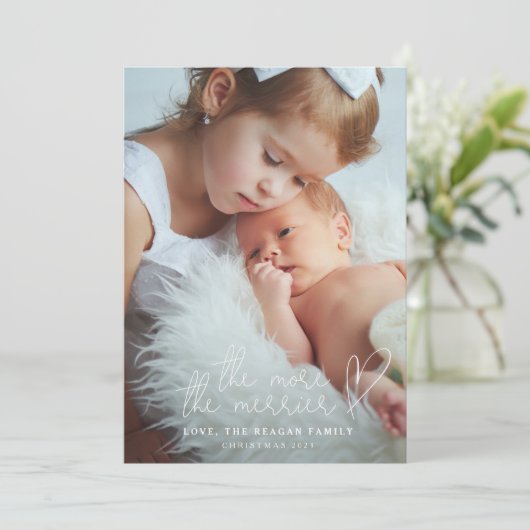 Plus la Faire-part de naissance de Noël est joyeus (Debout devant)