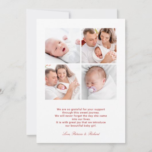 Plus la Faire-part de naissance de Noël est joyeus (Dos)