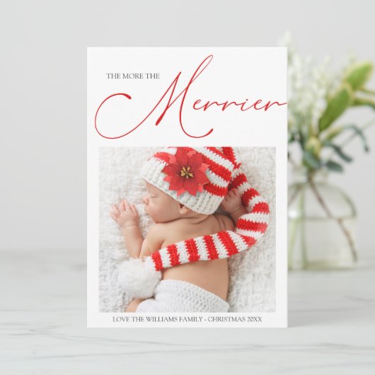 Plus la Faire-part de naissance de Noël est joyeus (Debout devant)