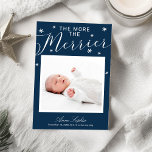 Plus la Faire-part de naissance de Noël est joyeus<br><div class="desc">Jolie flocon de neige calligraphie photo carte de Noël faire-part de naissance. Facile à personnaliser avec vos détails. Contactez-moi par conversation si vous avez des questions sur l'oeuvre ou avez besoin d'une personnalisation. VEUILLEZ NOTER : Pour obtenir de l'aide sur les commandes, l'expédition, l'information sur les produits, etc., contactez le...</div>