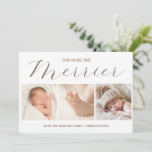 Plus la Faire-part de naissance de Noël est joyeus (Debout devant)