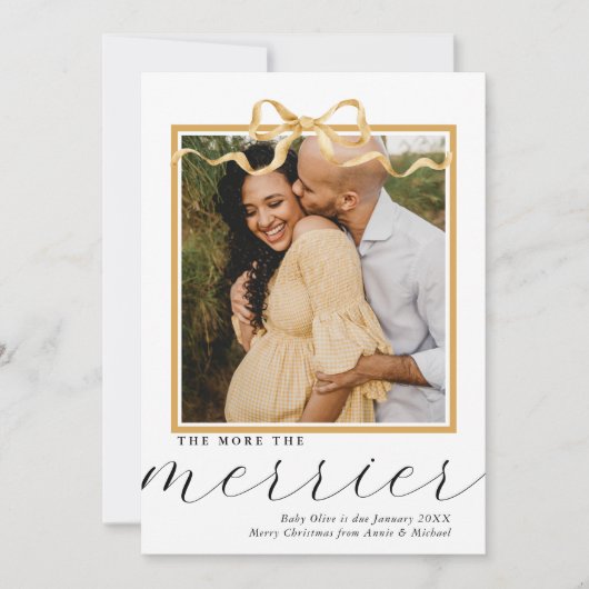Plus La Merrier Noël Grossesse Faire-part (Devant)
