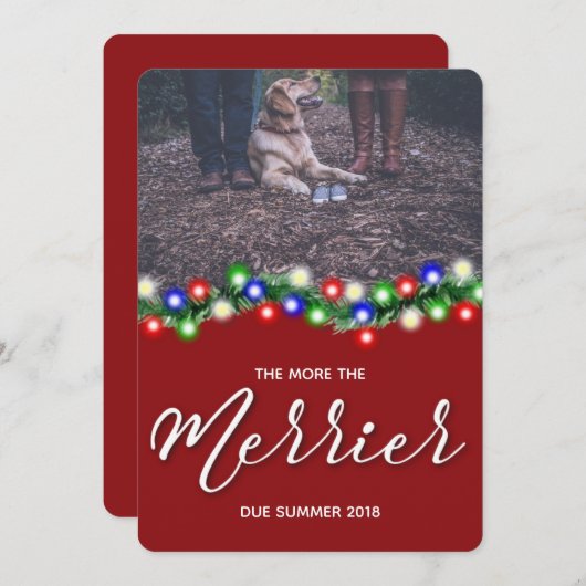 Plus La Merrier Noël Grossesse Faire-part (Devant / Derrière)