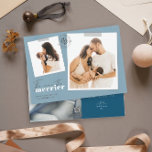 Plus la photo de la Faire-part de naissance Bleue<br><div class="desc">Une carte moderne comme un faire-part de naissance avec un simple message minimal "Plus le plus merrier" inclut des modèles pour 2 photos sur le devant et 1 sur le dos Personnalisez avec vos noms, message court sur le devant, et sur les statistiques de bébé arrière. * Photos avant de...</div>