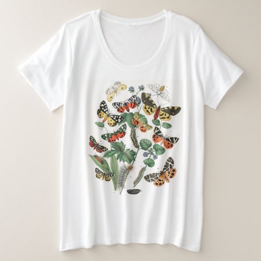 PLUS LA TAILLE T-SHIRT ILLUSTRATION BUTTERFLY FEMM (Design devant)
