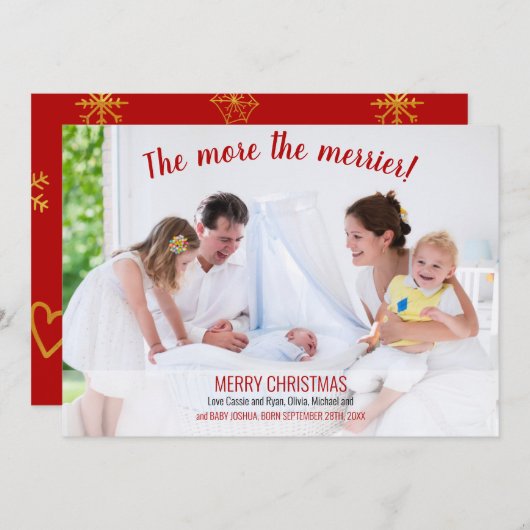 Plus le Faire-part de naissance photo Merrier est  (Devant / Derrière)