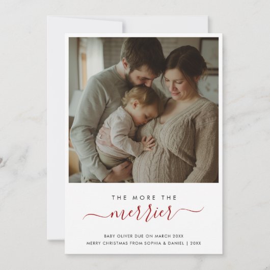 Plus Le Faire-part Photo De Grossesse Merrier (Devant)