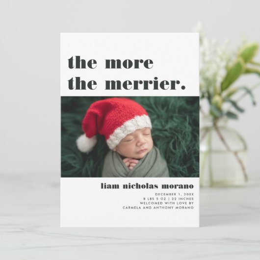 Plus Le Merrier | Faire-part de naissance de Noël (Debout devant)