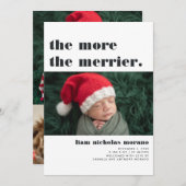 Plus Le Merrier | Faire-part de naissance de Noël (Devant / Derrière)