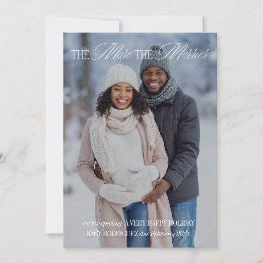 Plus Le Merrier Holiday Pregancy Faire-part (Devant)