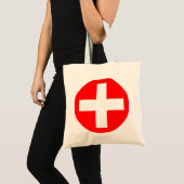 Plus Log in wit met rood Tote Bag (Voorkant (product))