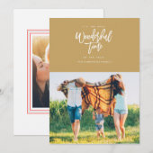 PLUS MERVEILLEUX TEMPS Noël carte de voeux [or] (Devant / Derrière)