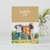 PLUS MERVEILLEUX TEMPS Noël carte de voeux [or] (Debout devant)