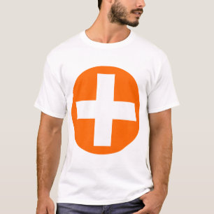 Plus Onderteken in wit met Sinaasappel T-shirt
