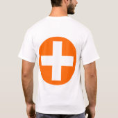 Plus Onderteken in wit met Sinaasappel T-shirt (Achterkant)