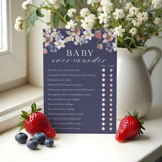 Plus ou moins Berry Sweet Baby shower Carte de jeu