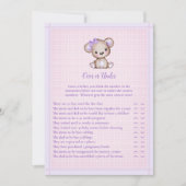 Plus ou moins mignonne violette fille ours carte d (Devant)