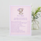 Plus ou moins mignonne violette fille ours carte d (Debout devant)