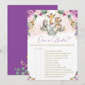 Plus ou moins Safari Animaux Baby shower Carte de (Devant / Derrière)