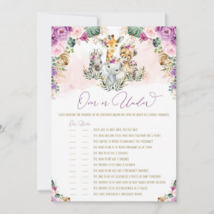 Plus ou moins Safari Animaux Baby shower Carte de 