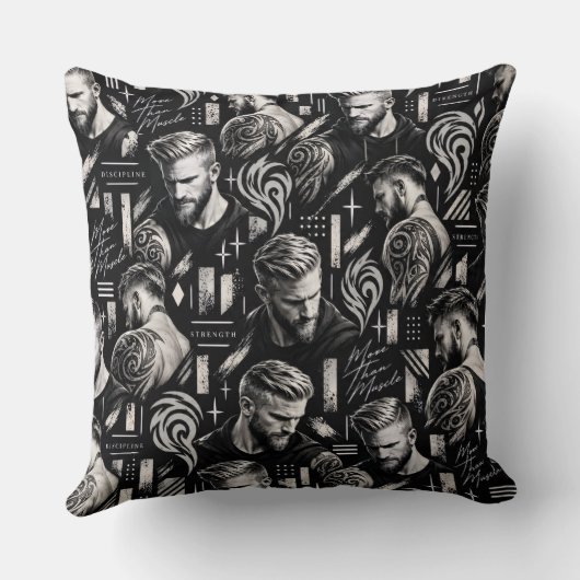 Plus que du muscle – Coussin illustré (Verso)