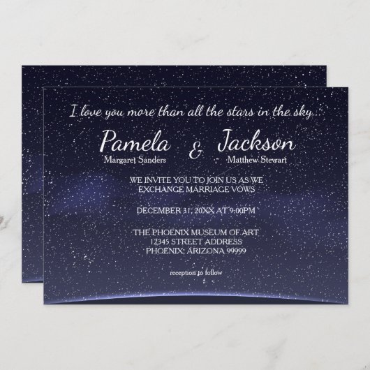 Plus Que Toutes Les Étoiles - Faire-part de mariag (Devant / Derrière)