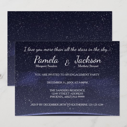 Plus que toutes les étoiles - Invitation à la soir (Devant / Derrière)