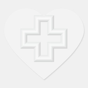 Plus reliëfoppervlak hart sticker
