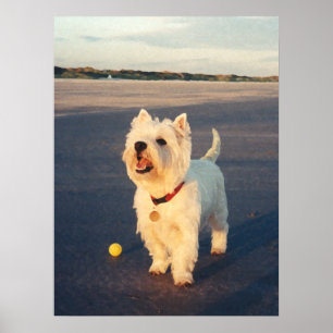 Plus s'il vous plaît ! Affiche de balle Westie