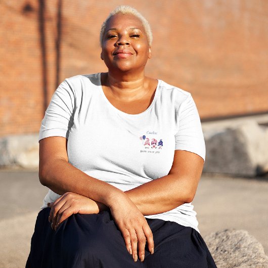 Plus Size, Cute Gnomes, Comfortabel Wit T-Shirt