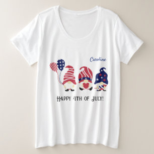 Plus Size Naam 4 juli Gnomen Comfy T-Shirt