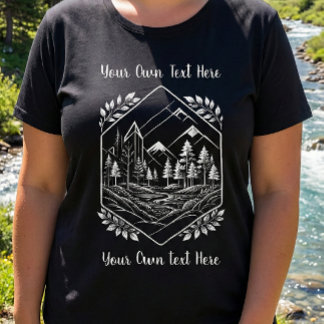 Plus Size Nature Hexagone Montagne Votre Texte