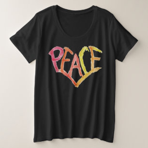 Plus-Size Peace Heart Tee - Conception Crayon Clai