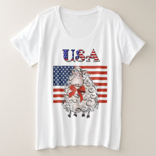 Plus Size Quart Juillet t-shirt avec USA