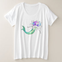 Plus Size SSRA Mermaid V-nek T