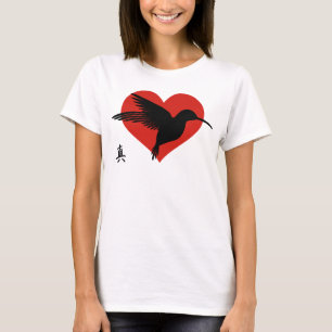 Plus-Size T-shirt met V-hals HART & KOLIBRIE