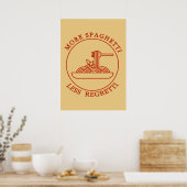 Plus Spaghetti Moins Regretti rouge Poster (Cuisine)