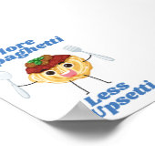 Plus Spaghetti Moins Upsetti bleu Poster (Coin)