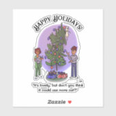 Plus Sticker personnalisé Noël Chat (Feuille)