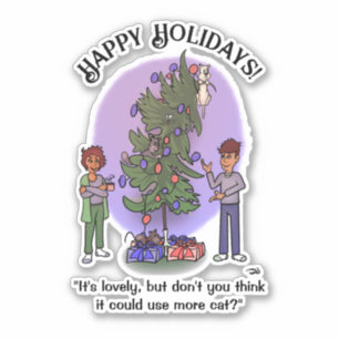 Plus Sticker personnalisé Noël Chat