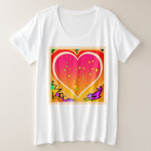 Plus Taille Femmes Coeurs Graphique t-shirt (Design devant)