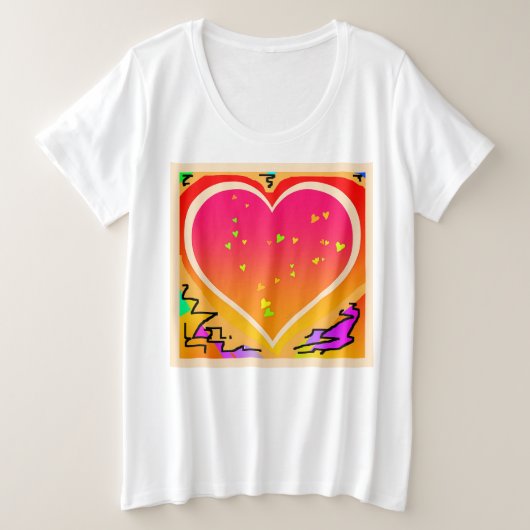 Plus Taille Femmes Coeurs Graphique t-shirt (Design devant)